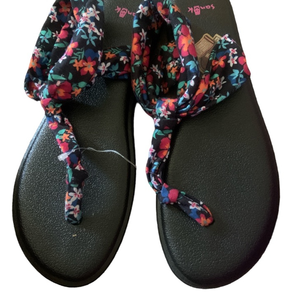 SANUK YOGA SLING FLOWER PRINT sandals Flip Flop Size 10